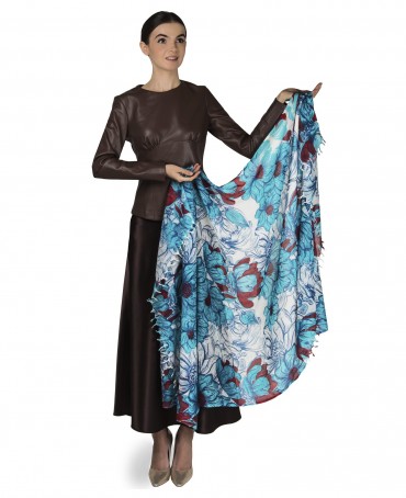 Палантин Женский W40-FLEUR.LINEARE/BLEU